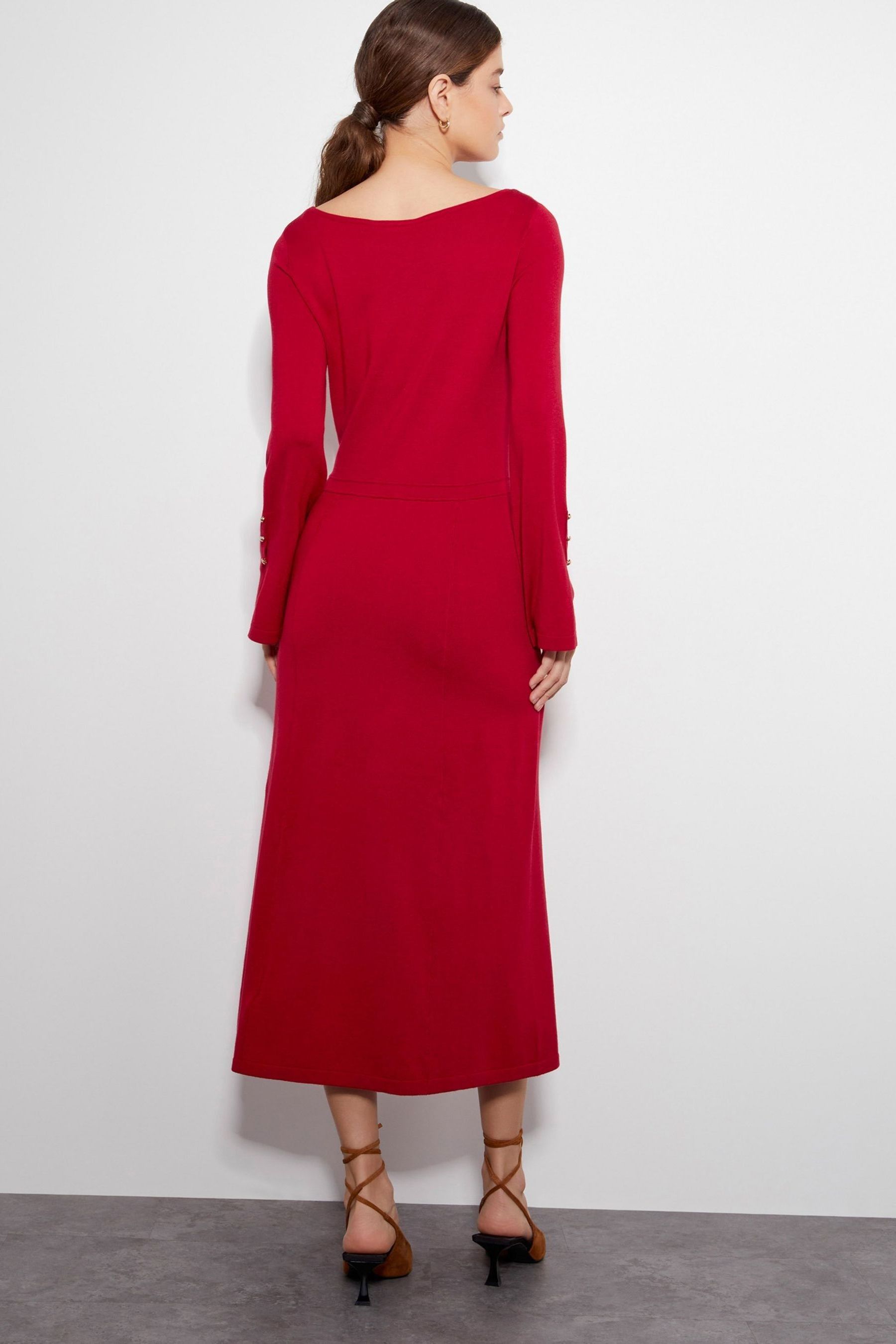 Monsoon Red Sal Slash Knit Dress