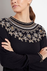 Monsoon Flo Sequin Fair Isle Jumper - Image 4 of 4