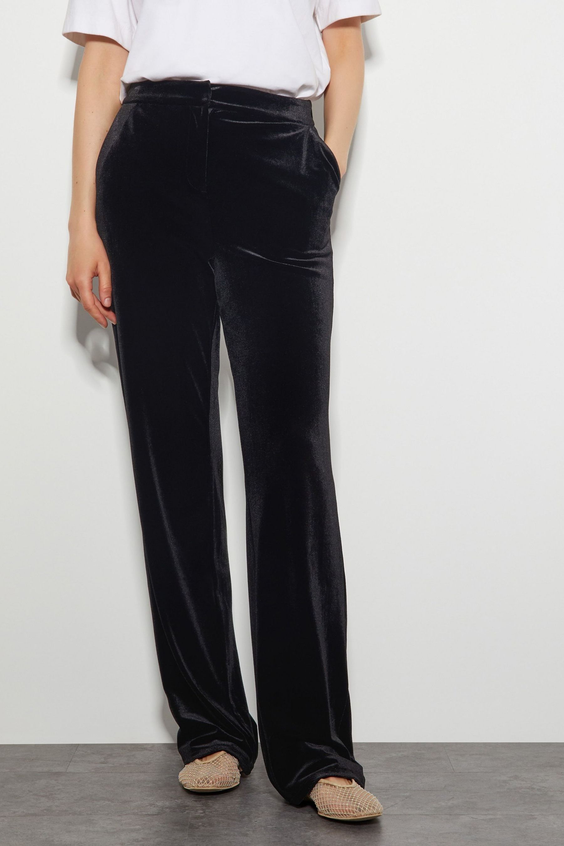 Next womens velvet trousers online
