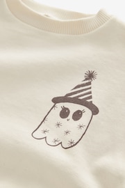 White Halloween Crew Sweatshirt (3mths-7yrs) - Image 3 of 4