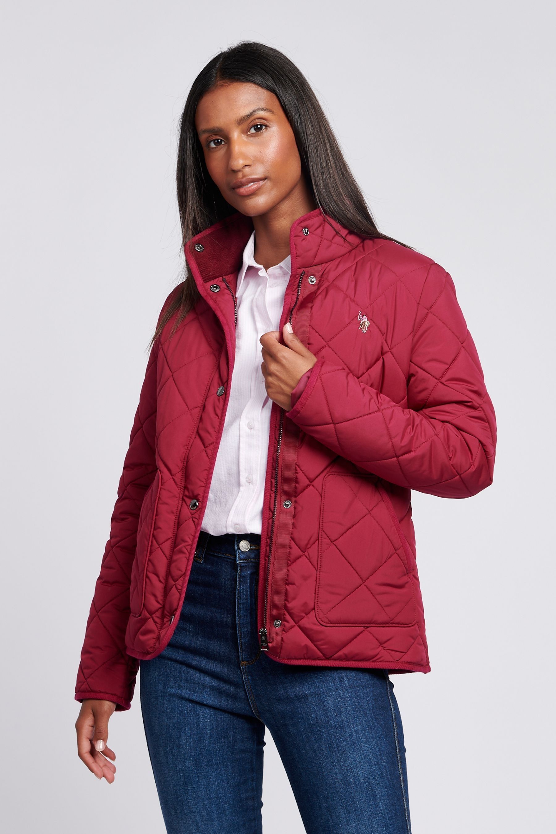 Buy U.S. Polo Assn. Red Womens Lightweight Quilted Jacket from the Next UK online shop
