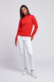 U.S. Polo Assn Orange Womens Roll Neck Fine Knit Jumper - Image 3 of 6