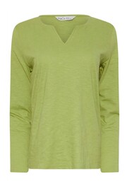 M&Co Black/Green Long Sleeve 100% Cotton Notch Neck Top - Image 5 of 5