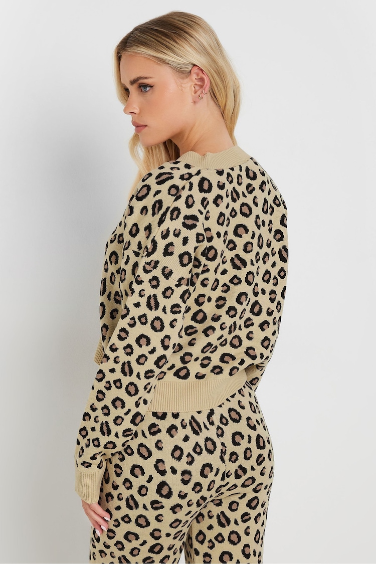 PixieGirl Petite Natural Leopard Knitted Cardigan - Image 2 of 3