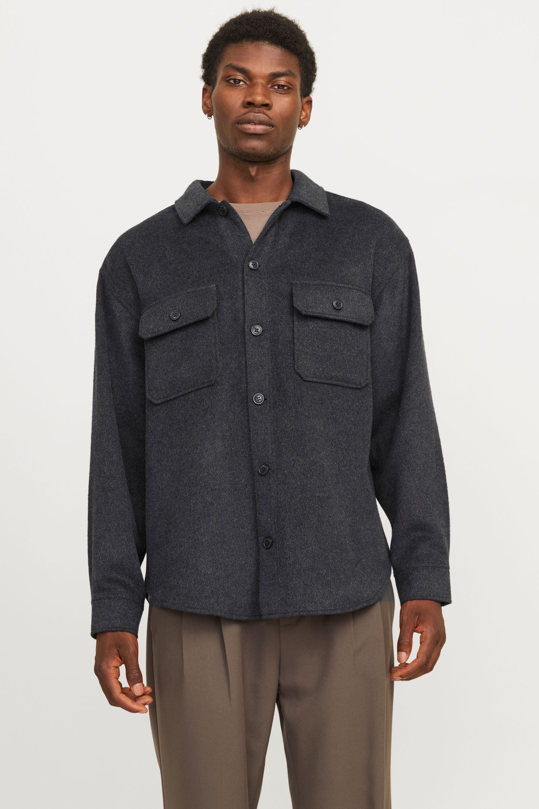Jack Jones Bradley Ollie Overshirt Black S Man