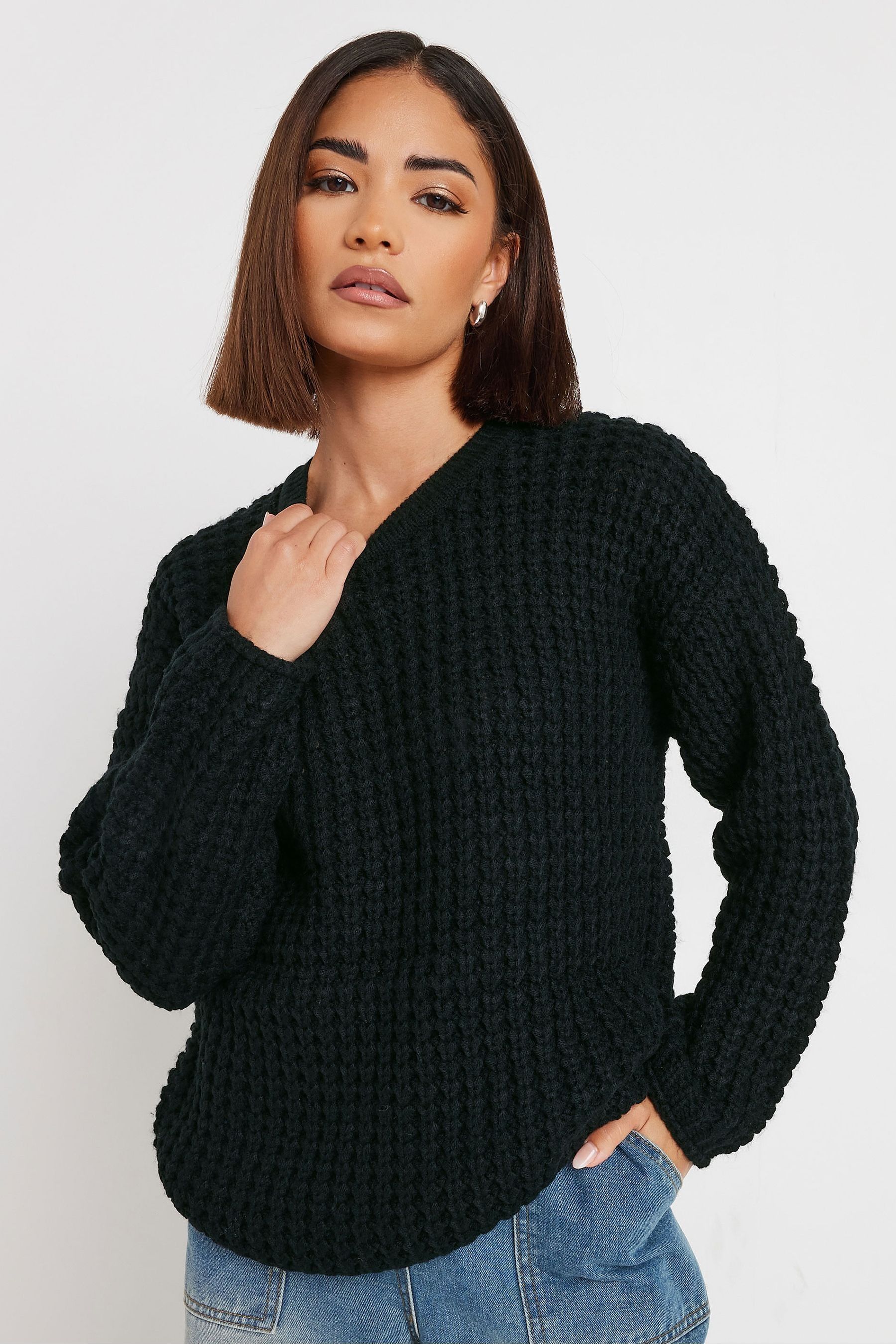 Waffle knit jumper cheap