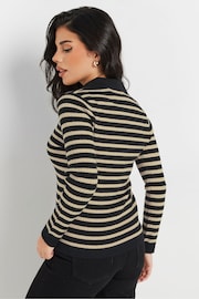 PixieGirl Petite Black Collar Stripe Jumper - Image 3 of 5