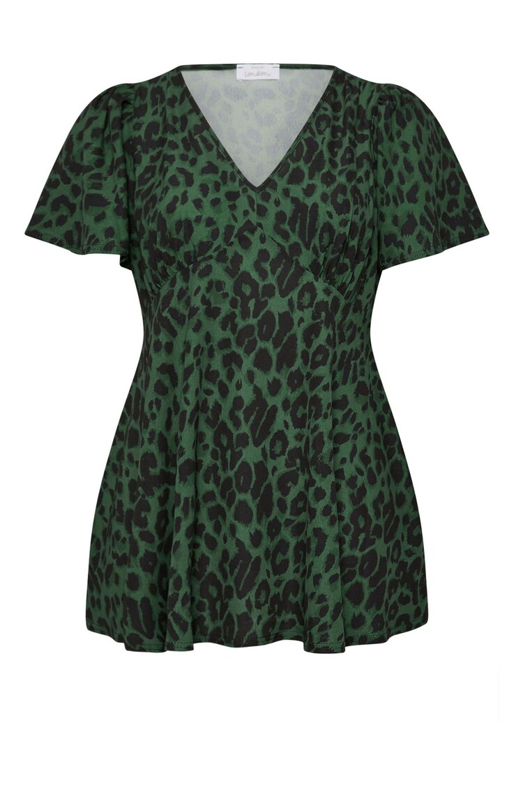 Yours Curve Green London V-Neck Blouse - Image 5 of 5