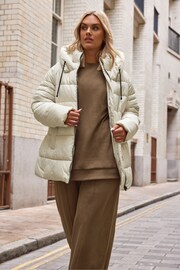 Yours Curve Cream Sporty Short Coat - Image 1 of 6