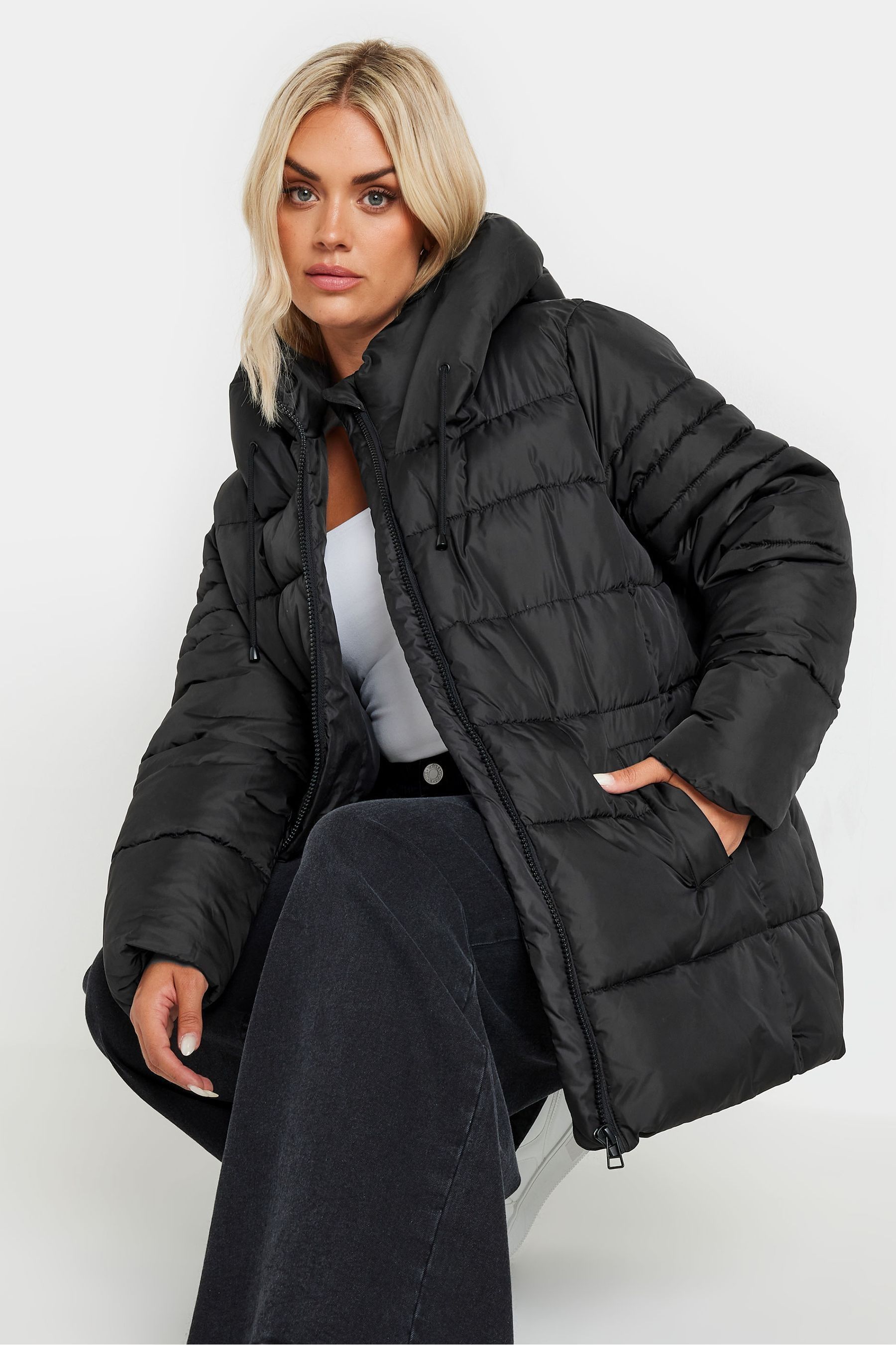 Yours Curve Black Sporty Short Coat