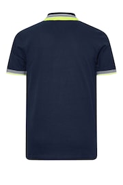 BadRhino Big & Tall Blue 100% Cotton Plain Polo Shirt - Image 3 of 3