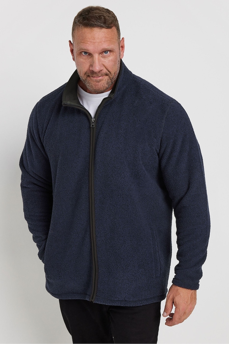 BadRhino Big & Tall Blue Textured Fleece Jacket - Image 2 of 4