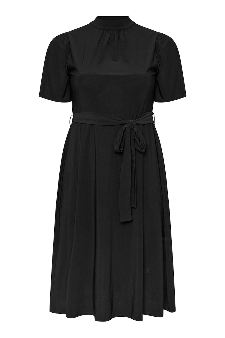 Yours Curve Black London High Neck Belted Skater Dress - Image 5 of 5