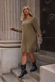 Yours Curve Brown Tunic Jumper Dress - Image 1 of 1