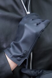 Lakeland Leather Blue Bassenthwaite Button Detail Gloves - Image 4 of 4