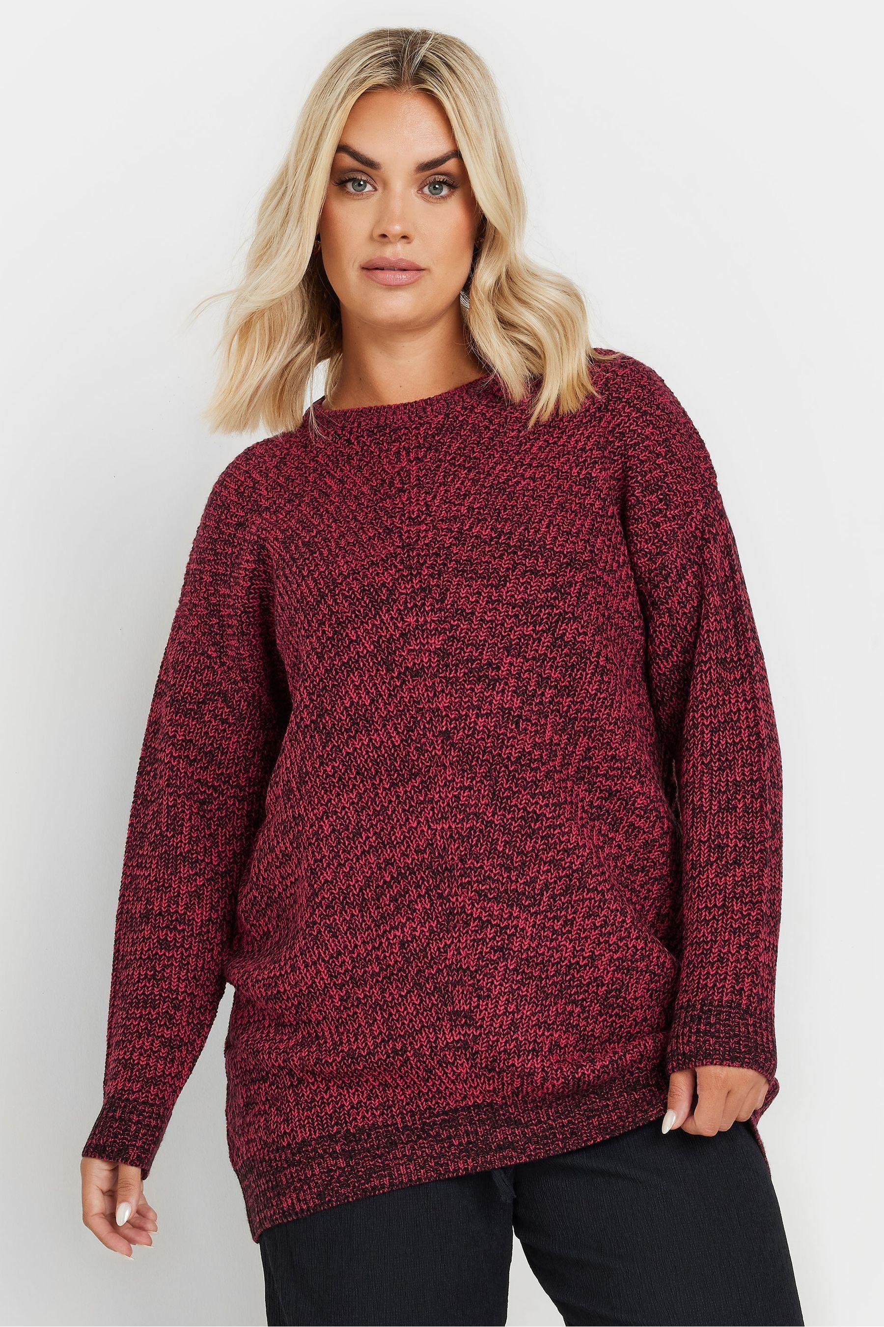 Yours Curve Red Twist Jumper