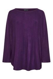 Yours Curve Purple Batwing Sleeve Soft Touch Jumper - Image 1 of 1