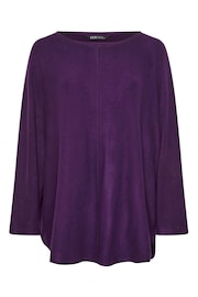 Yours Curve Purple Batwing Sleeve Soft Touch Jumper - Image 5 of 5