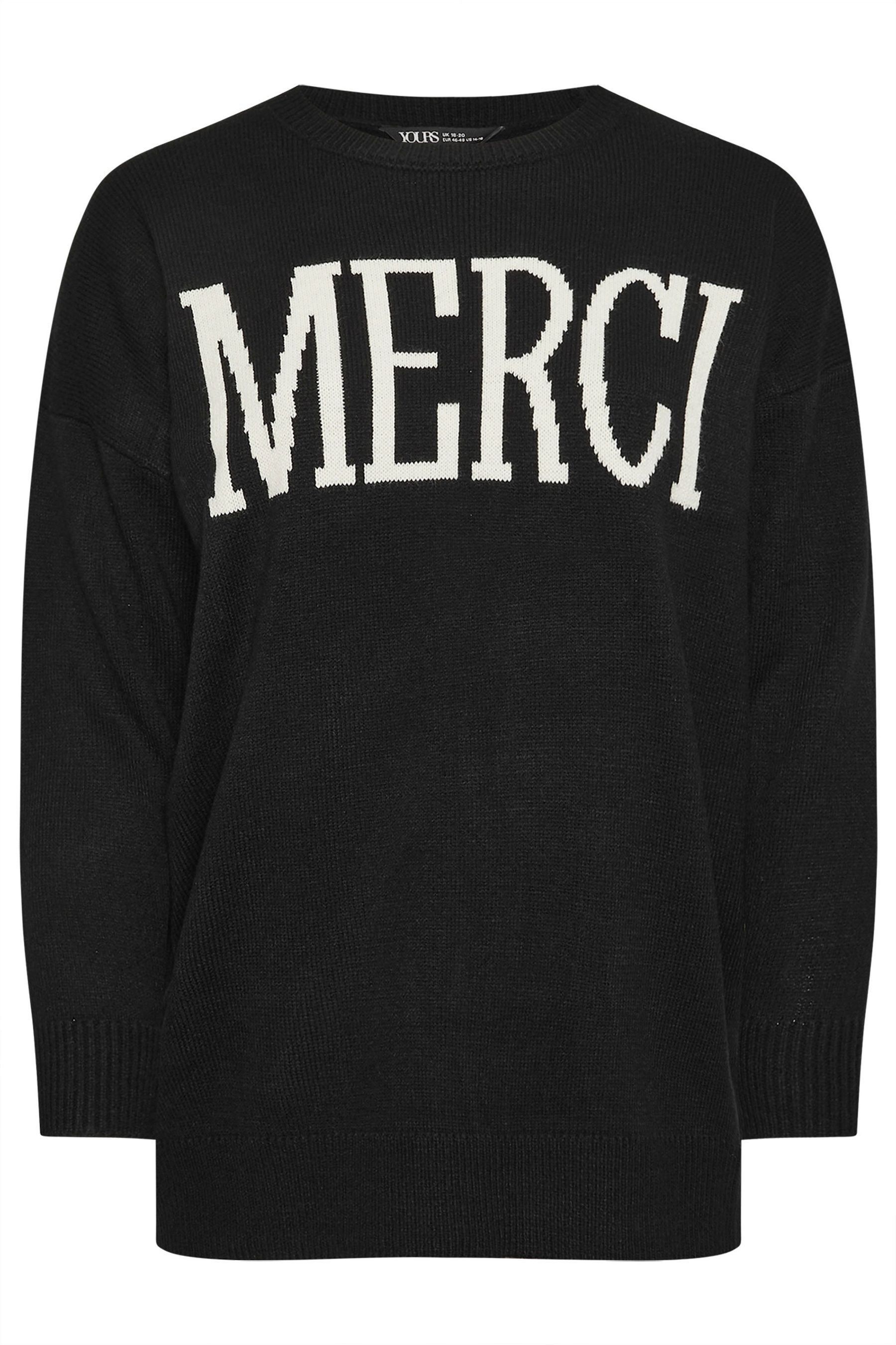Black slogan jumper clearance