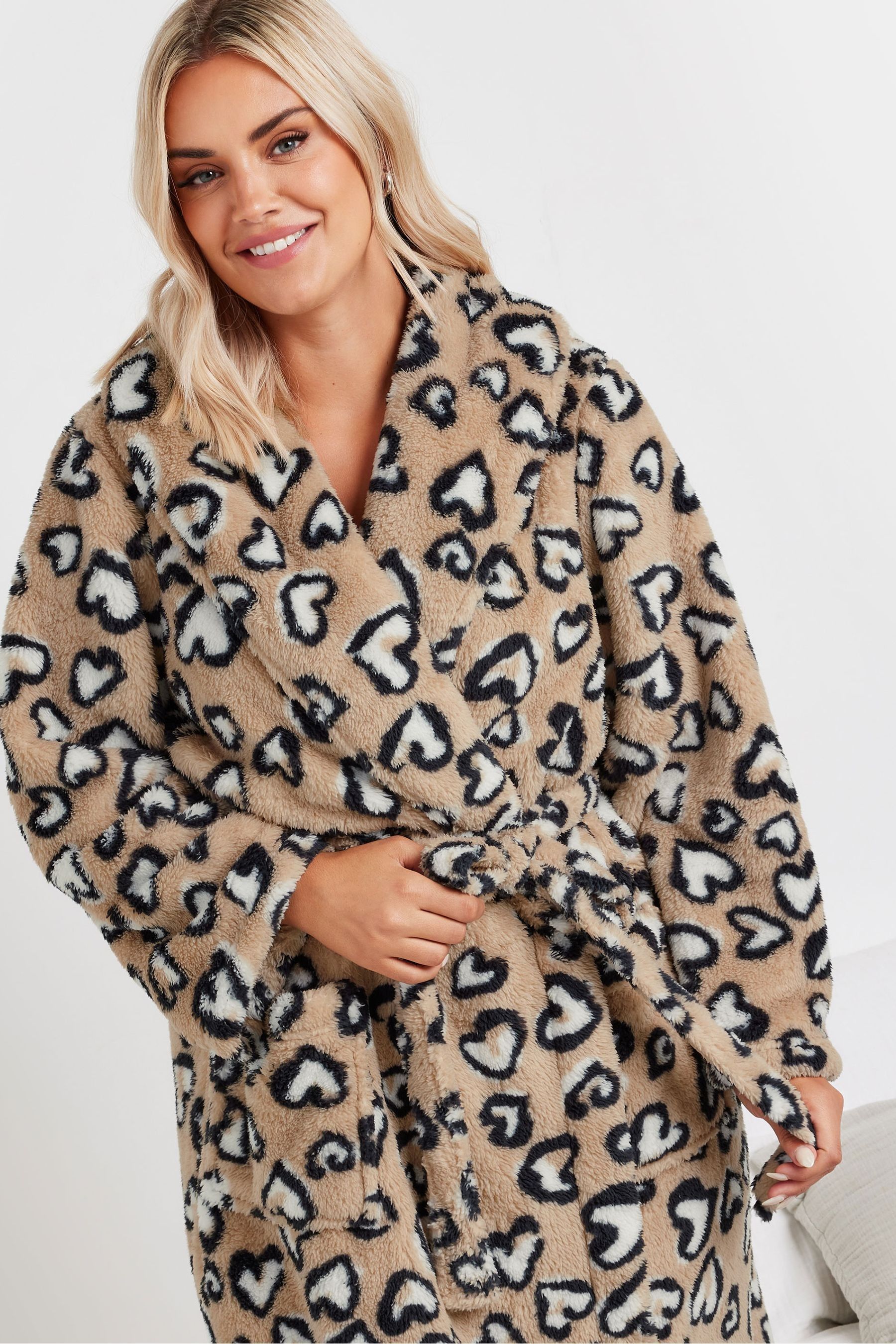 Leopard robe with hood top