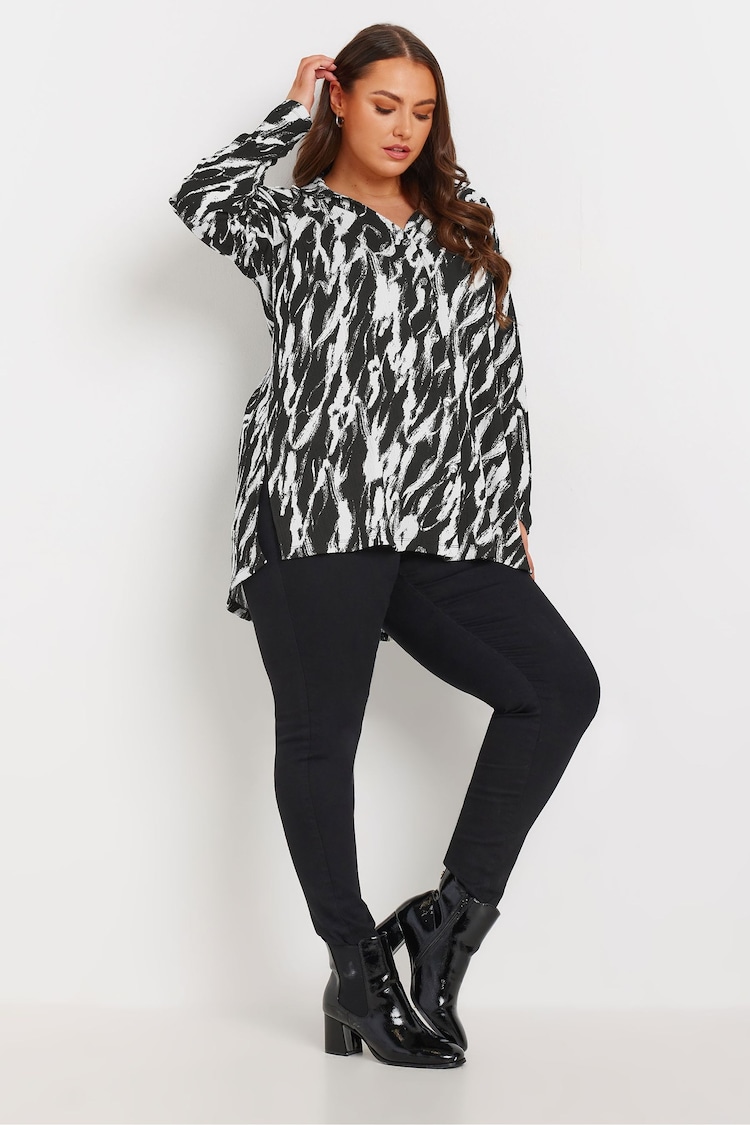 Yours Curve Black Textured Jersey Shirt - Image 2 of 5