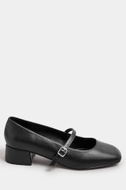 Yours Curve Black Extra Wide Fit PU Block Heel Mary Jane Shoes - Image 3 of 6