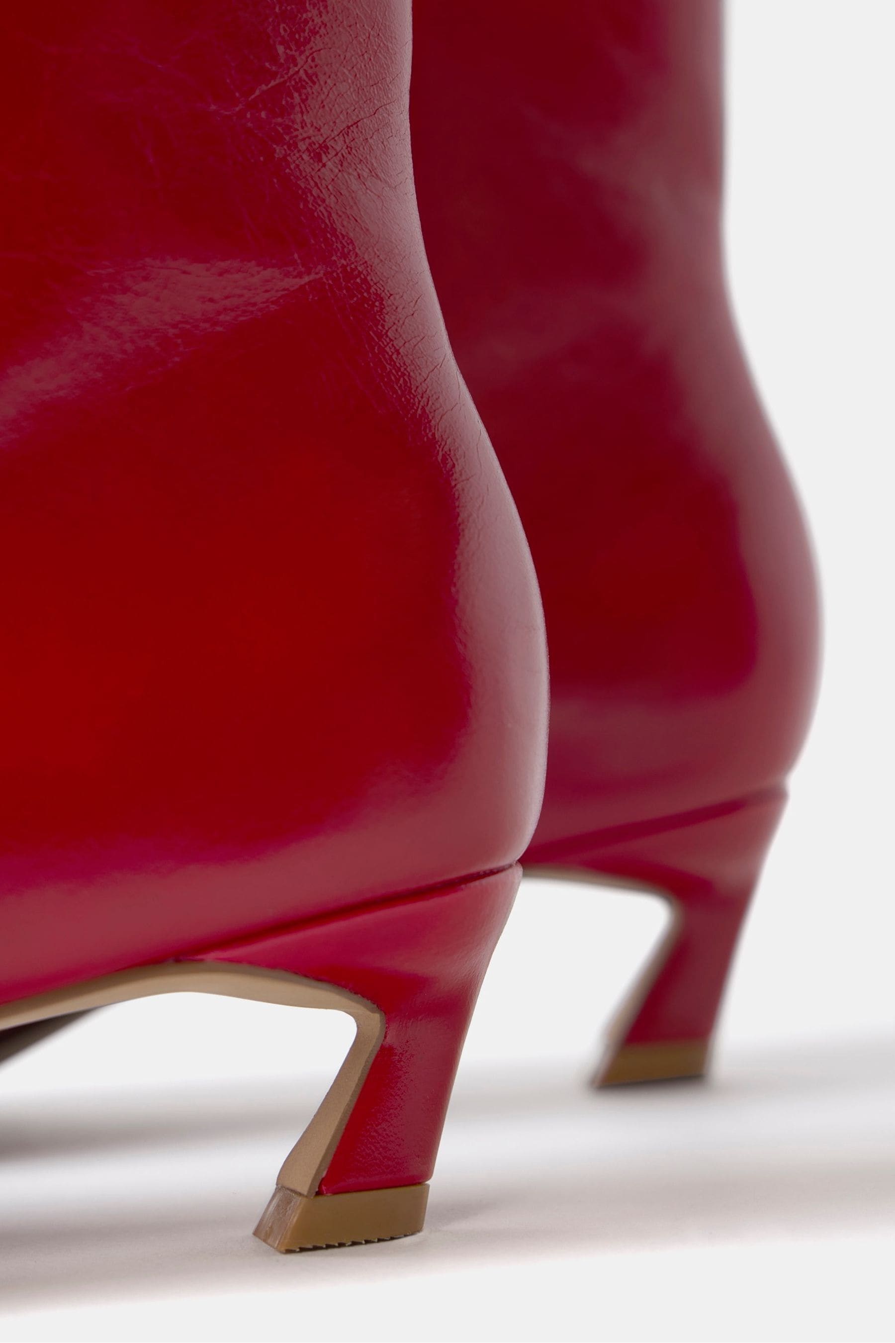 Buy Mint Velvet Red Leather Kitten Heel Boots from Next Luxembourg