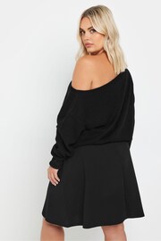 Yours Curve Black Scuba Slit Mini Skirt - Image 3 of 5