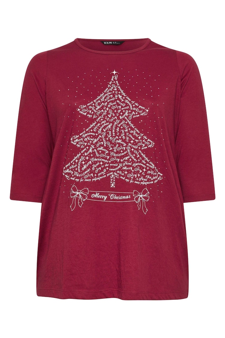 Yours Curve Red Christmas Tree Novelty T-Shirt - Image 5 of 5