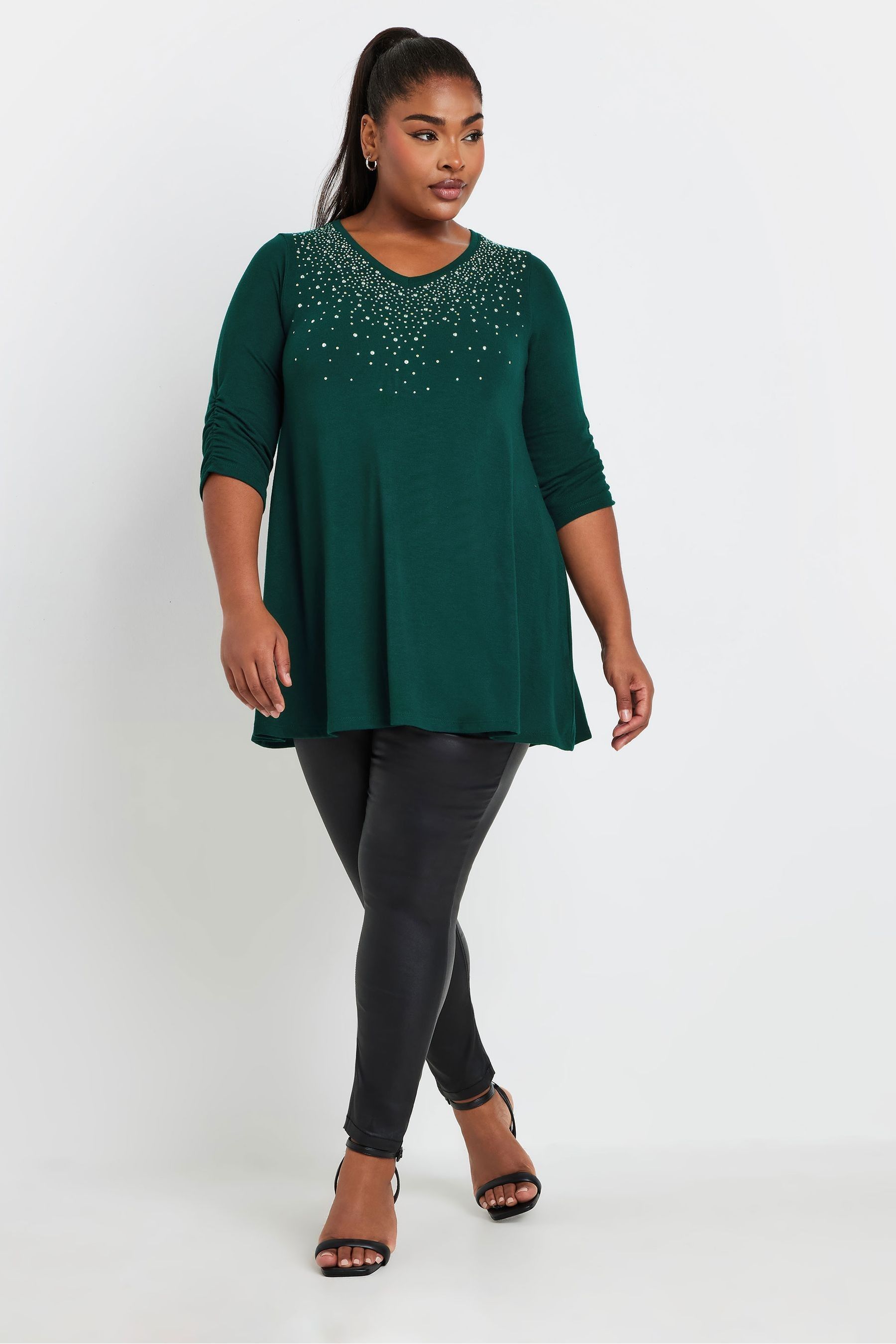 Buy Yours Curve Green Stud Swing Tunics from the Next UK online shop