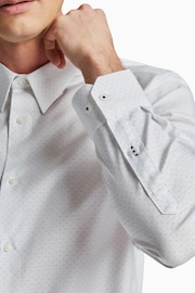 Ted Baker Tailoring Slim 100% Cotton Patterned Dot White Shirt - Image 2 of 2