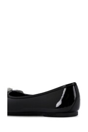 Kurt Geiger London Mini Eagle Bow Black Ballerina Shoes - Image 3 of 4