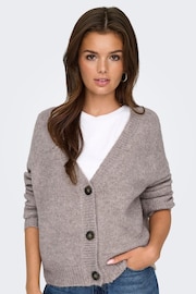 ONLY Brown Cosy Button Up Knitted Cardigan - Image 5 of 7