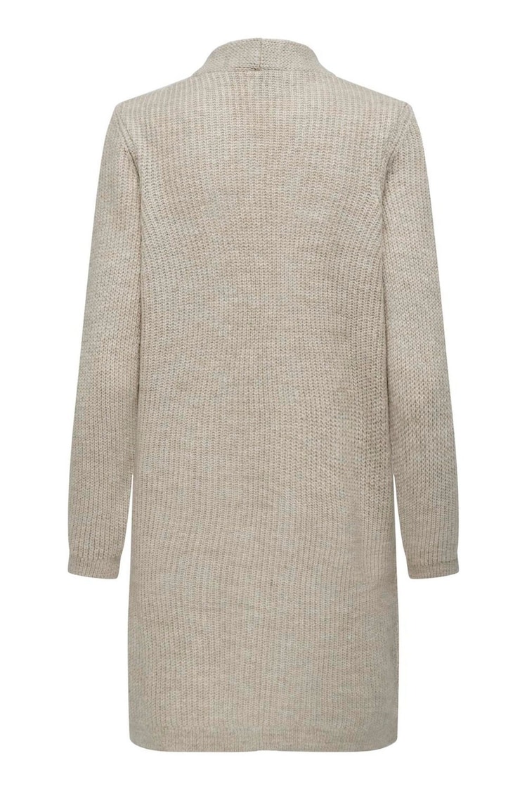 ONLY Natural Cosy Long Knitted Open Cardigan - Image 6 of 6