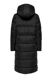 ONLY Black Hooded Long Puffer Coat - Image 6 of 6