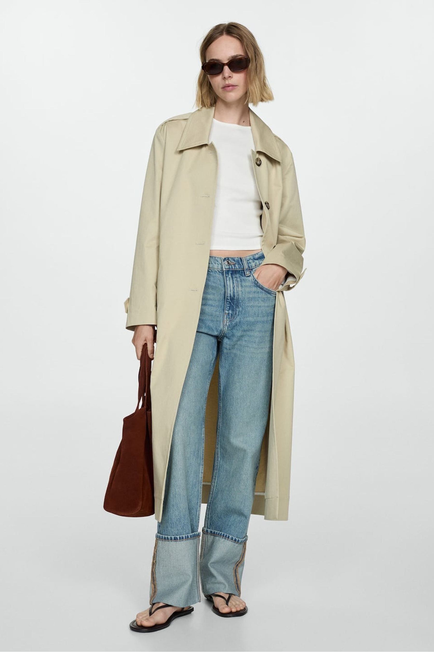 Buy Mango Blue Turned Up Straight Leg 100 Cotton Jeans from the Next UK online shop