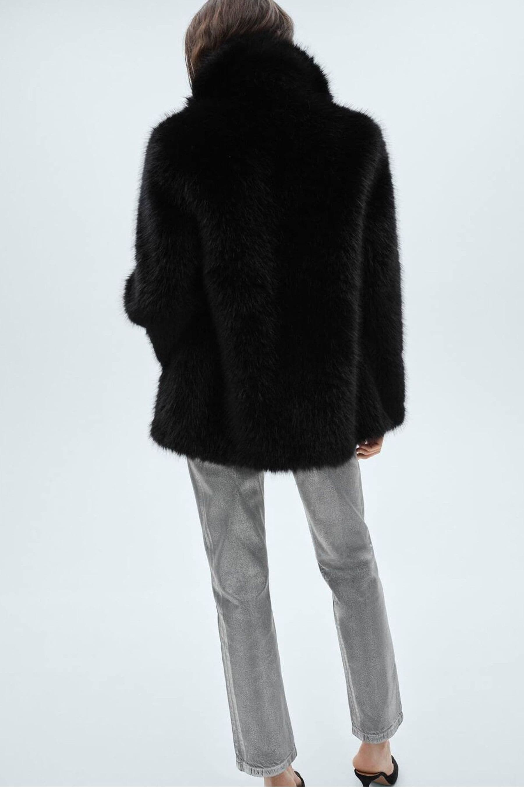 Mango black fur jacket new arrivals