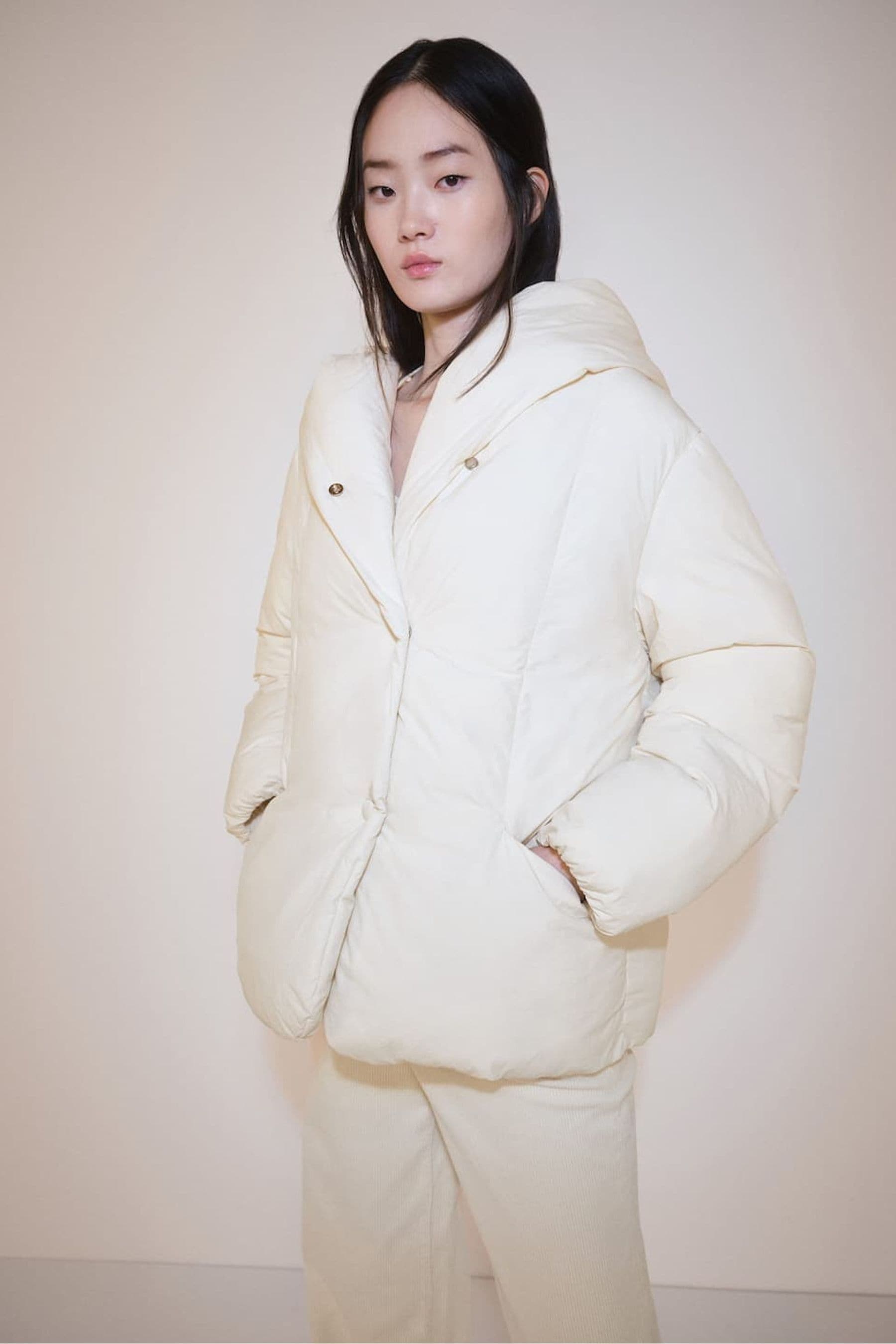 Buy Mango Cream Hooded Quilted Puffer Jacket from the Next UK online shop