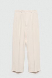 Mango Brown Pleated Straight Trousers - Image 5 of 6