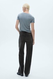 Mango Black Miami Medium-Rise Straight-Fit 100% Cotton Jeans - Image 2 of 7