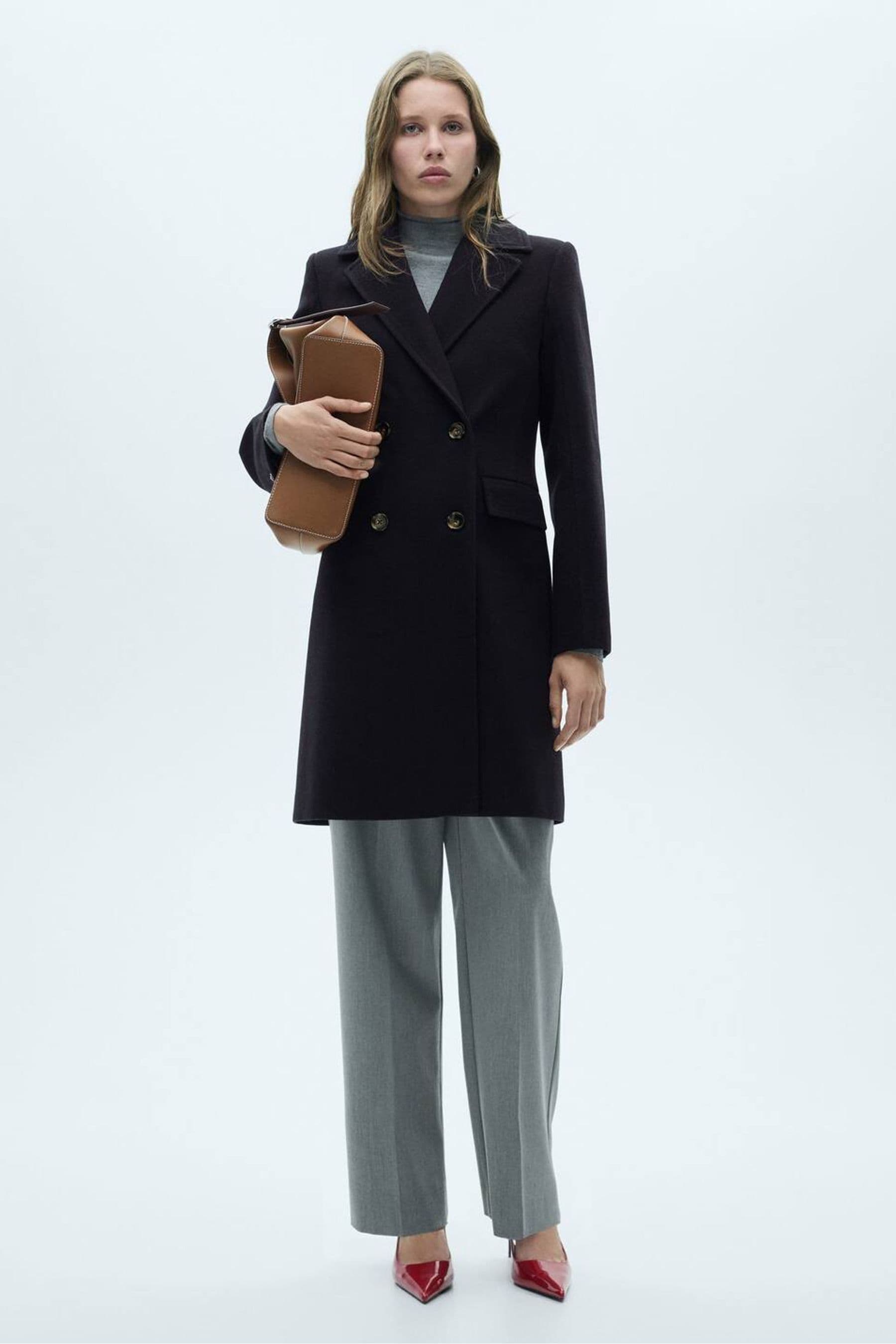 Mango double breasted wool coat outlet