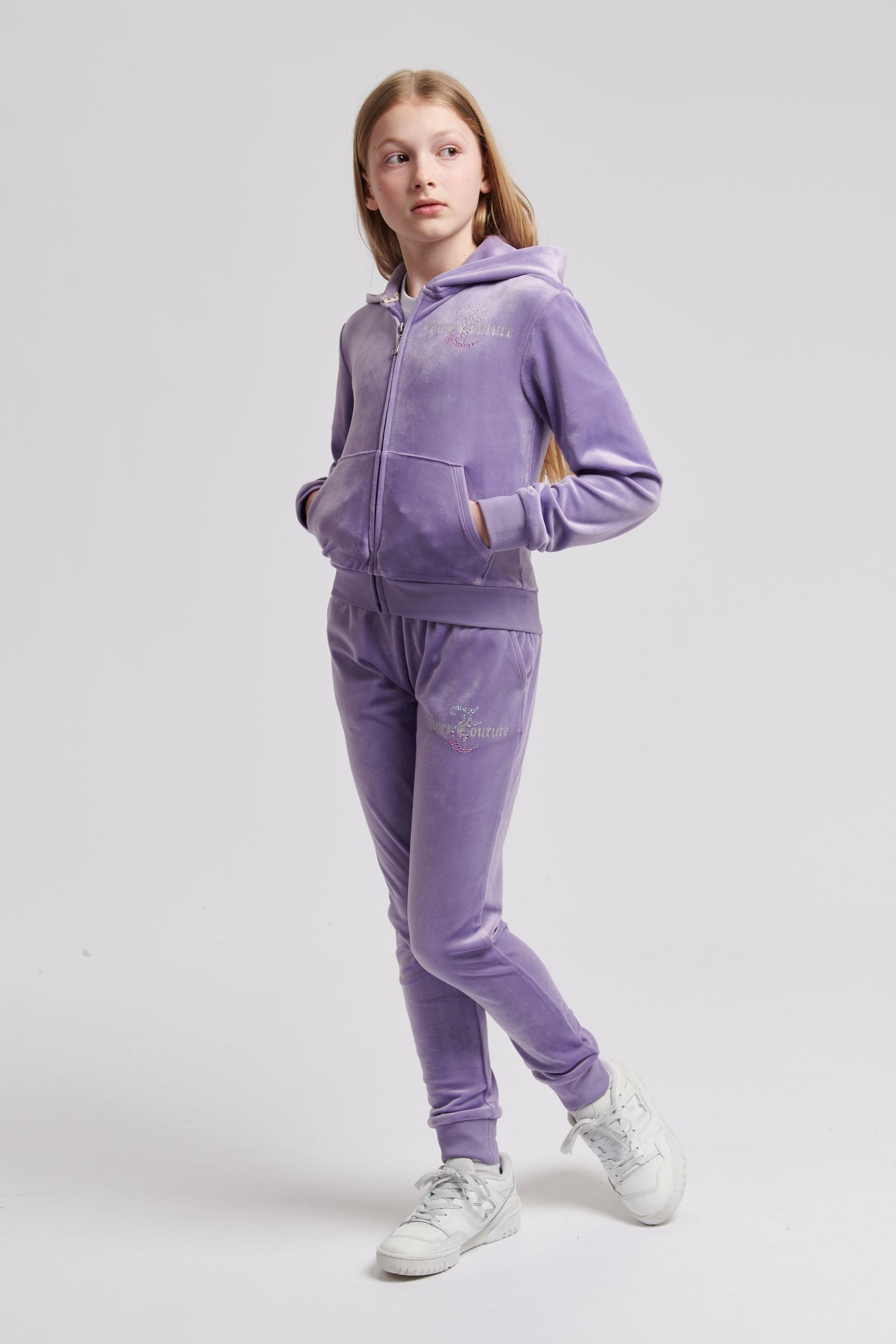 Buy Juicy Couture Purple Marl Girls Diamante Hoodie Slim Tracksuit Set from Next Georgia