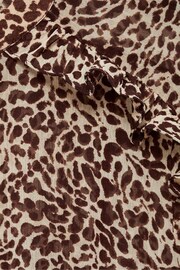 Mango Brown Leopard Print Draped Dress - Image 6 of 6