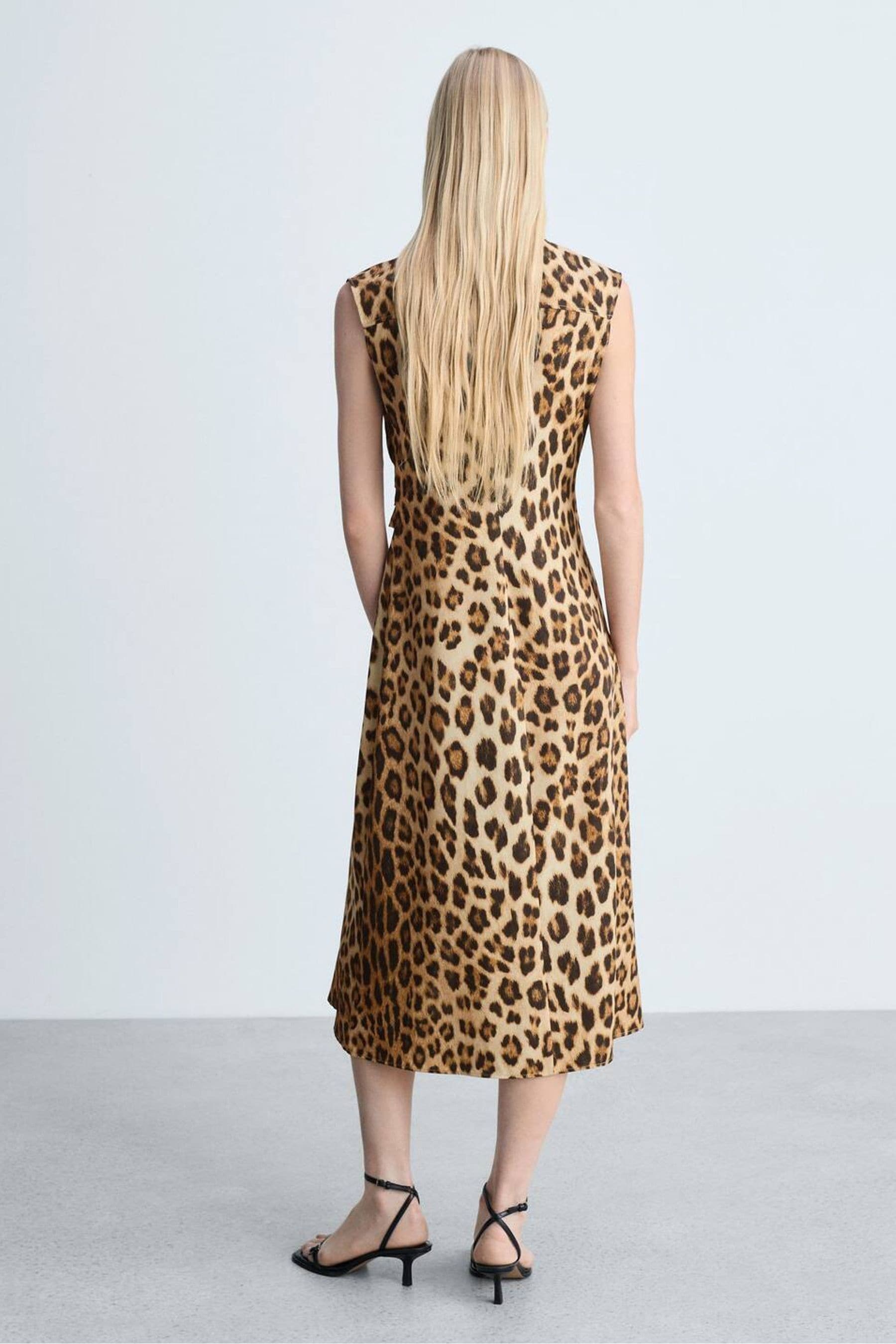 Buy Mango Animal Leopard Print Shirt Midi Dress from the Next UK online shop