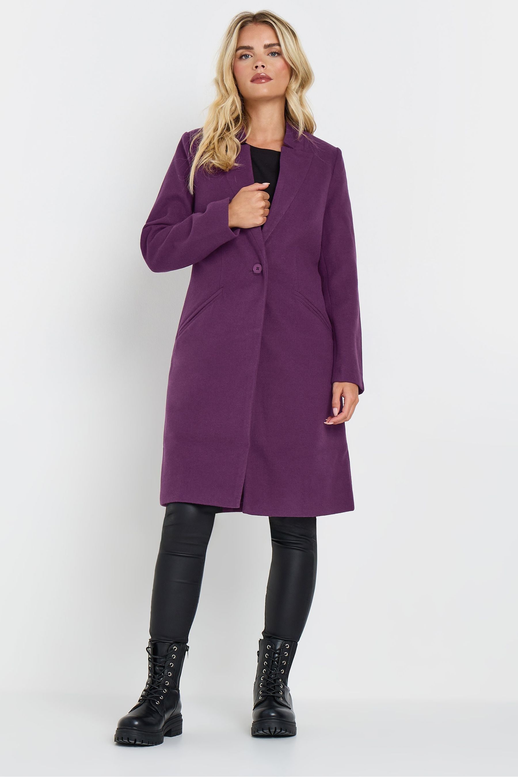 Buy M Co Purple Petite City Coat from Next Belgium