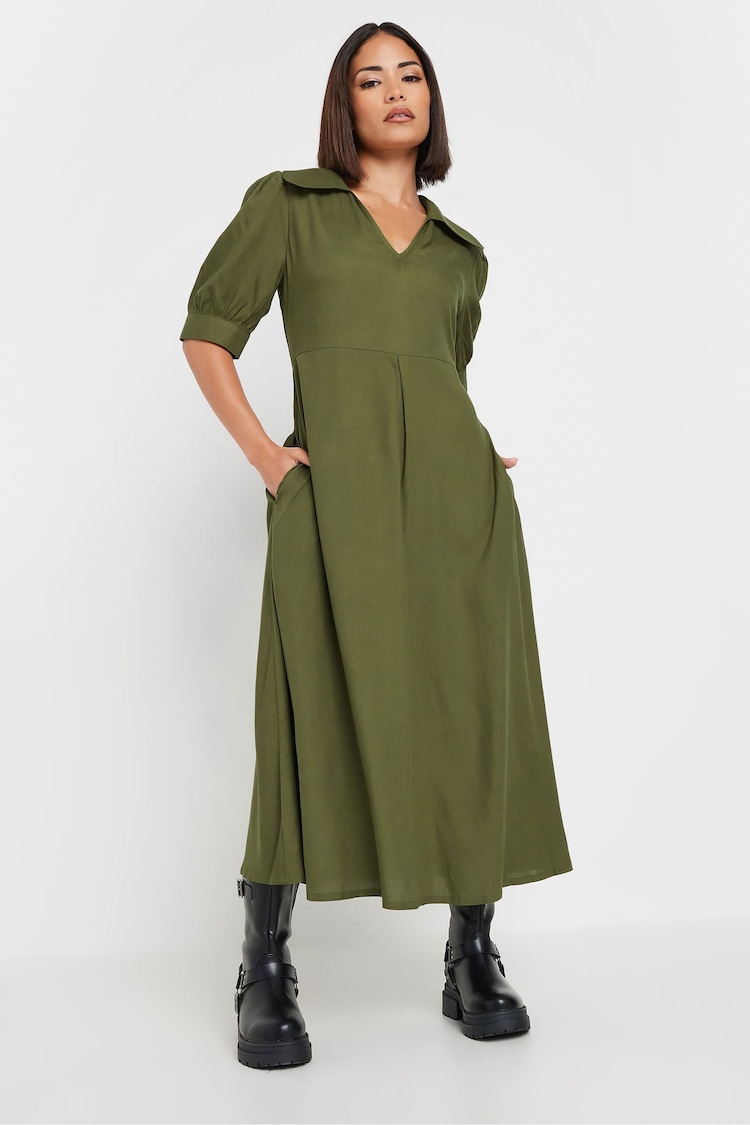 PixieGirl Petite Green Collar Midi Dress - Image 1 of 5