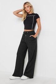 PixieGirl Petite Black Patch Pocket Wide Leg Joggers - Image 1 of 5