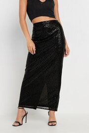 PixieGirl Petite Black Sequin Maxi Skirt - Image 2 of 5