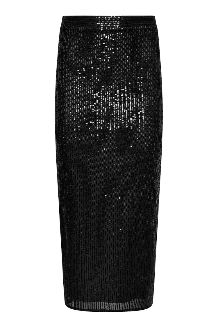 PixieGirl Petite Black Sequin Maxi Skirt - Image 5 of 5