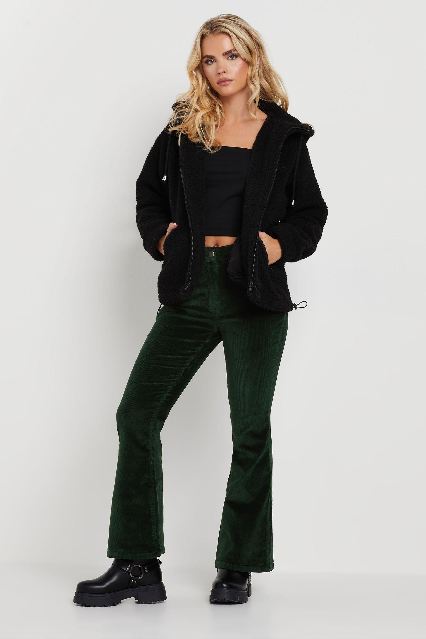 Kick flare corduroy pants top
